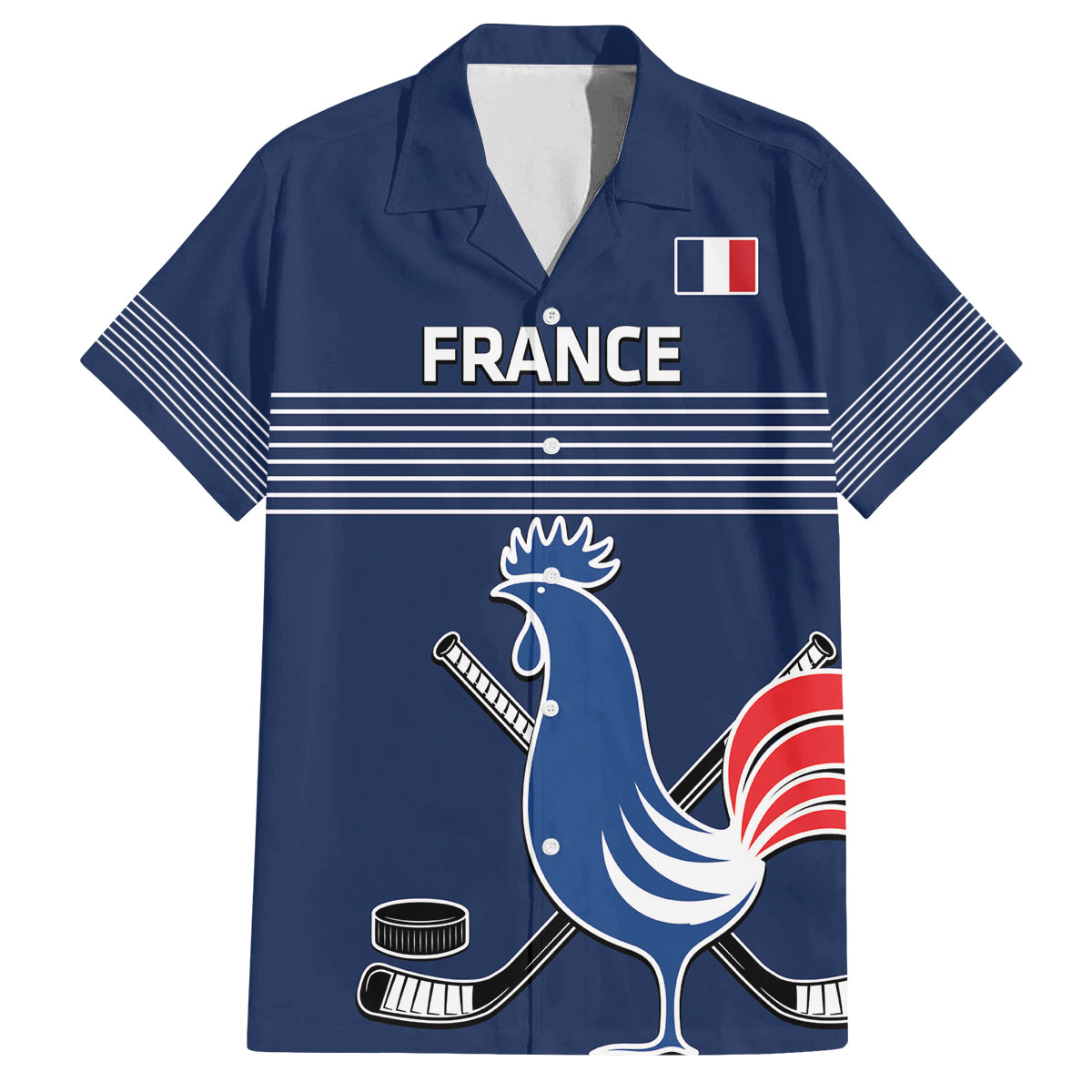 Custom France Hockey Family Matching Summer Maxi Dress and Hawaiian Shirt Francaise Gallic Rooster - Shopicos