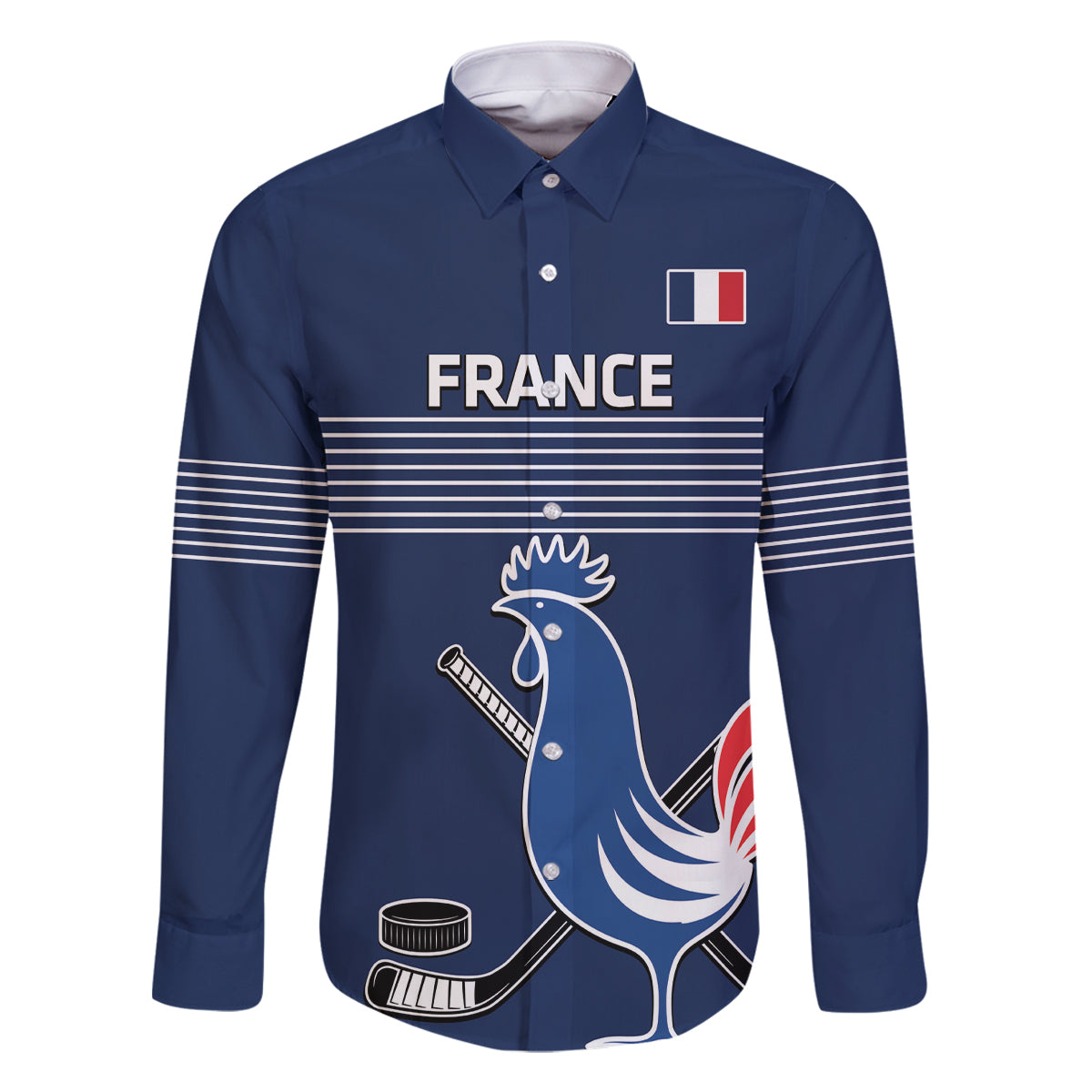 Custom France Hockey Family Matching Summer Maxi Dress and Hawaiian Shirt Francaise Gallic Rooster - Shopicos