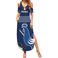 Custom France Hockey Family Matching Summer Maxi Dress and Hawaiian Shirt Francaise Gallic Rooster - Shopicos