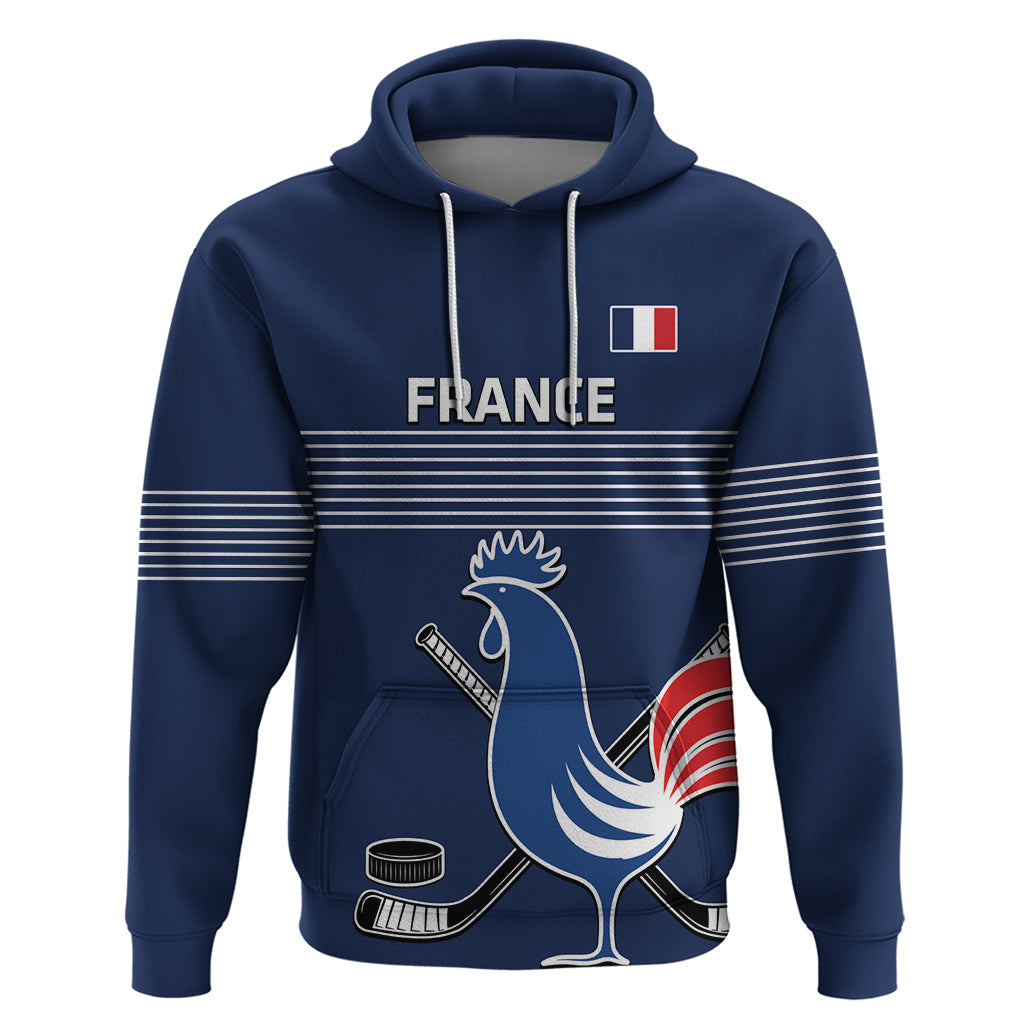 Custom France Hockey Hoodie Francaise Gallic Rooster - Shopicos