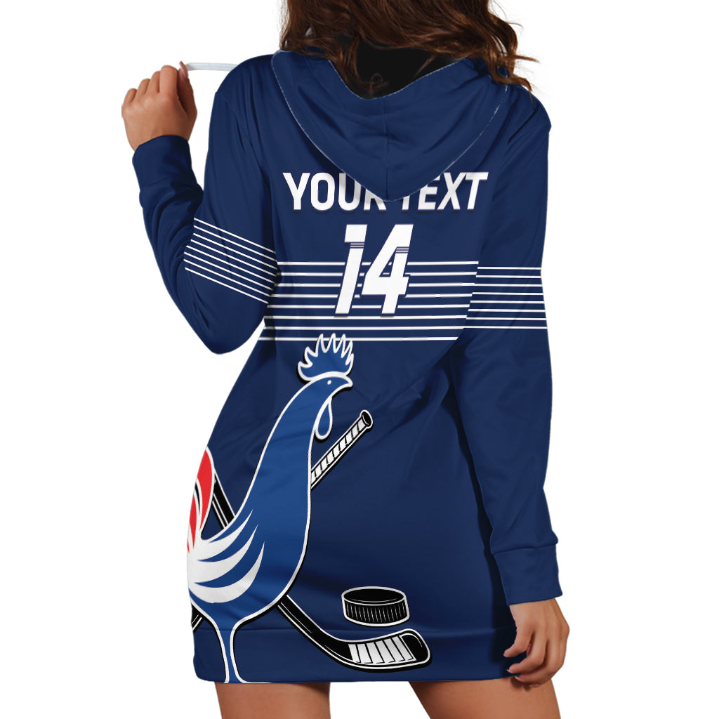 Custom France Hockey Hoodie Dress Francaise Gallic Rooster - Shopicos
