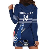 Custom France Hockey Hoodie Dress Francaise Gallic Rooster - Shopicos