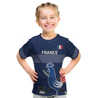 Custom France Hockey Kid T Shirt Francaise Gallic Rooster - Shopicos