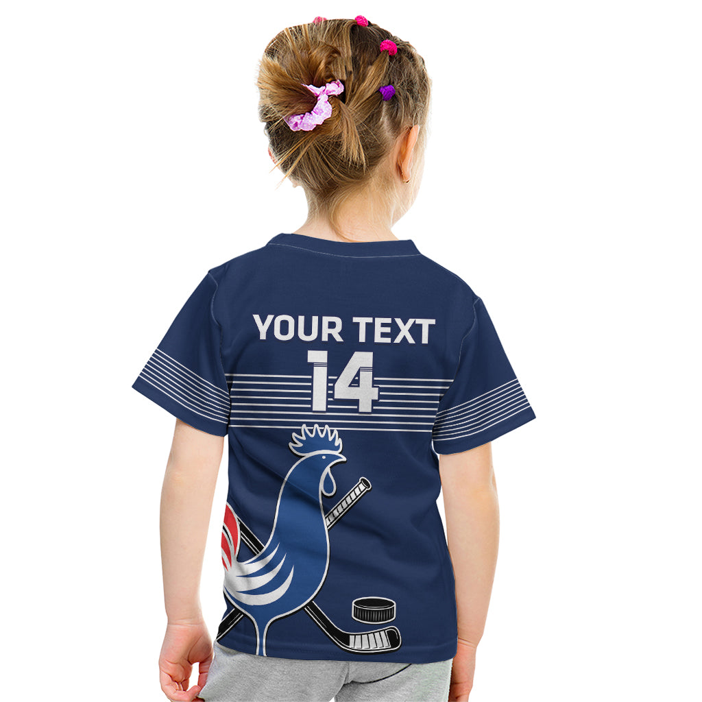 Custom France Hockey Kid T Shirt Francaise Gallic Rooster - Shopicos