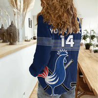 Custom France Hockey Women Casual Shirt Francaise Gallic Rooster - Shopicos