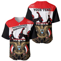 Personalised Yemen Independence Day Baseball Jersey Yemeni Coat Of Arms With Coffea Arabica Flowers - Shopicos