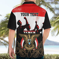 Personalised Yemen Independence Day Hawaiian Shirt Yemeni Coat Of Arms With Coffea Arabica Flowers - Shopicos