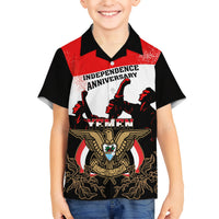 Personalised Yemen Independence Day Hawaiian Shirt Yemeni Coat Of Arms With Coffea Arabica Flowers - Shopicos