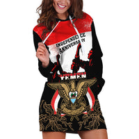 Personalised Yemen Independence Day Hoodie Dress Yemeni Coat Of Arms With Coffea Arabica Flowers - Shopicos