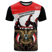 Personalised Yemen Independence Day T Shirt Yemeni Coat Of Arms With Coffea Arabica Flowers - Shopicos