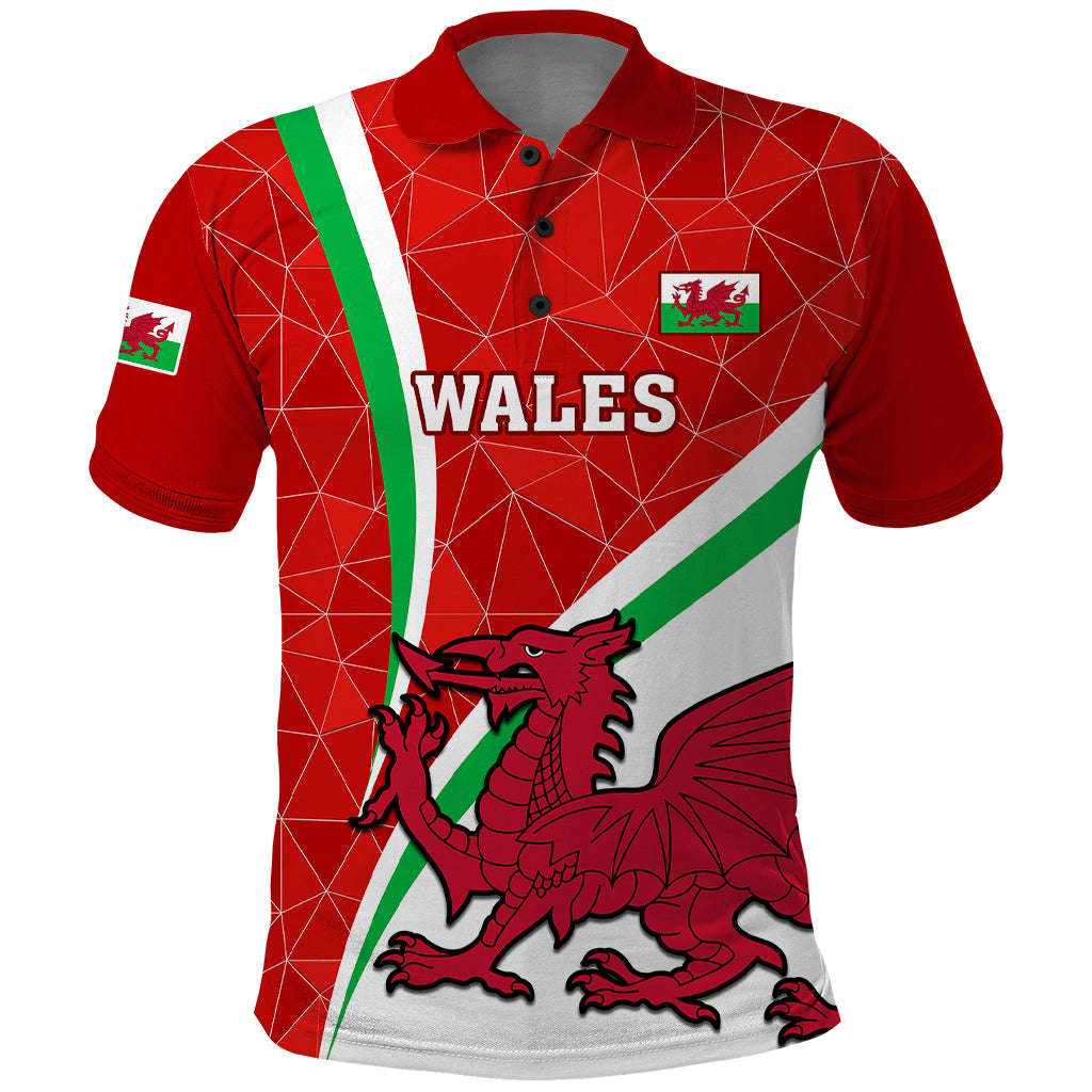 Custom Wales Rugby Polo Shirt 2023 World Cup Cymru Curve Style - Shopicos