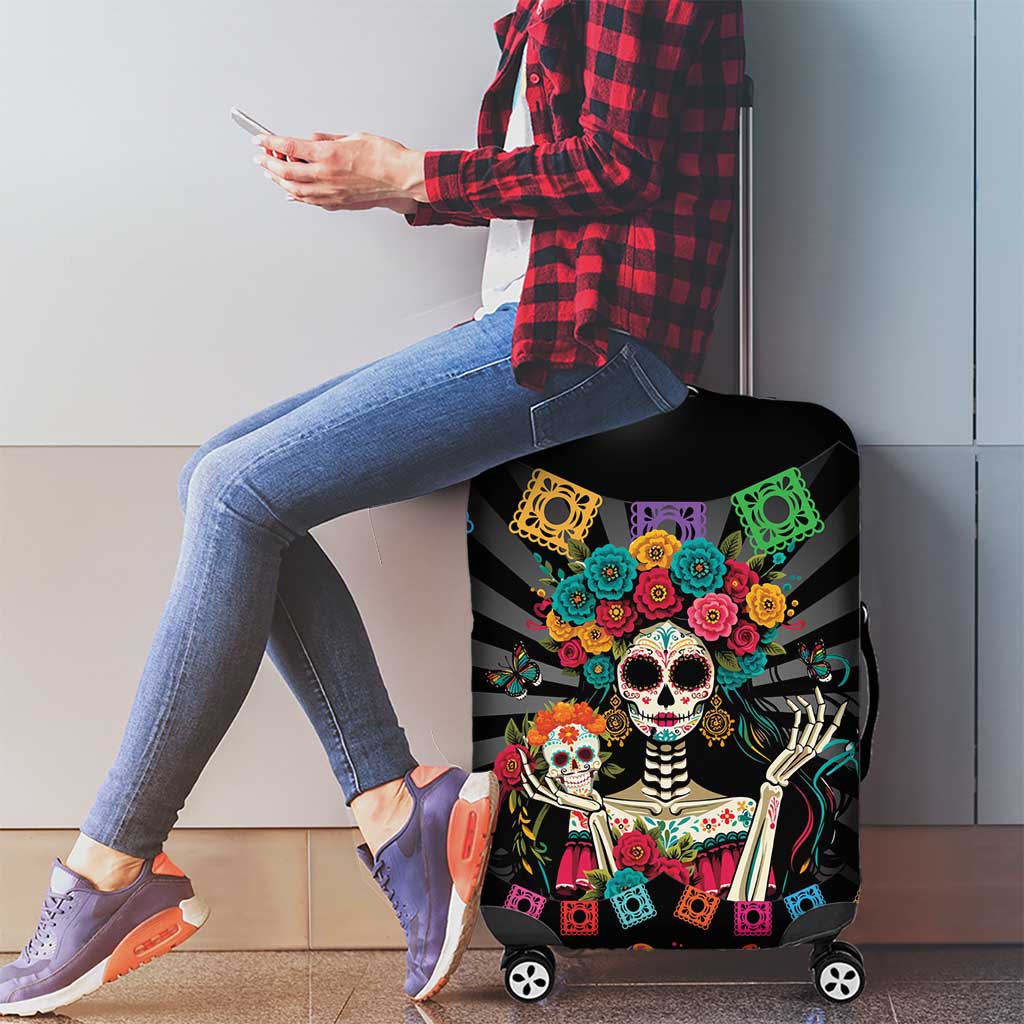 Mexican La Catrina Luggage Cover Viva Mexico Dia De Muertos - Shopicos