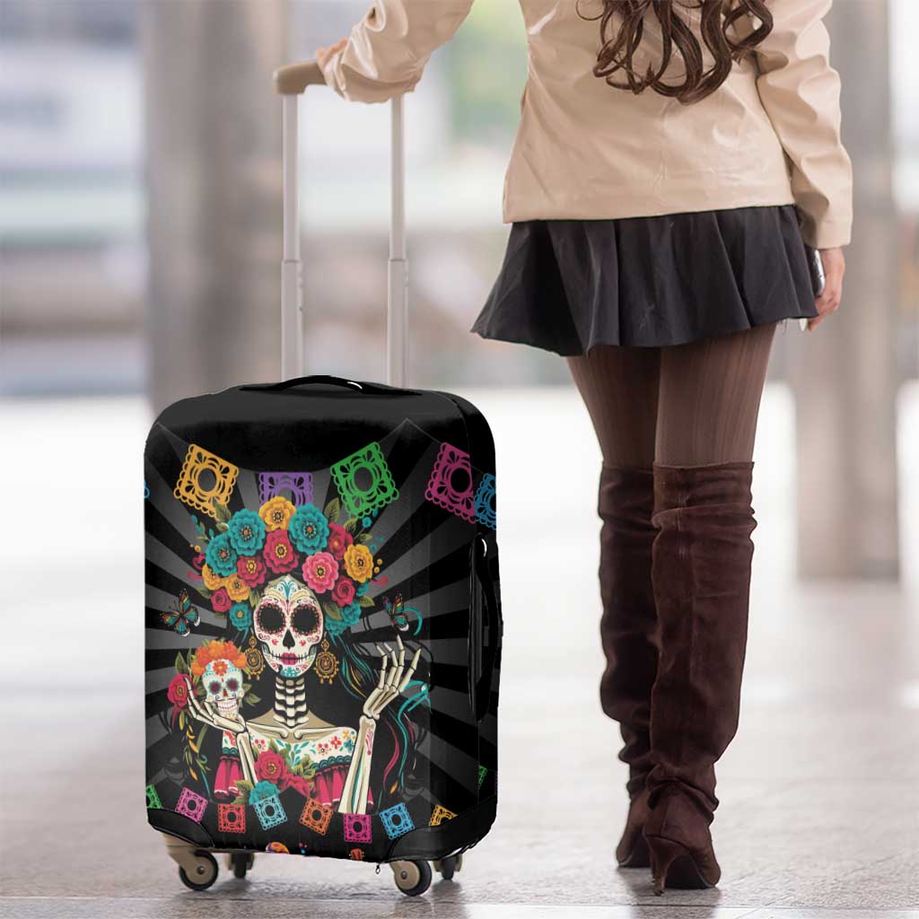 Mexican La Catrina Luggage Cover Viva Mexico Dia De Muertos - Shopicos
