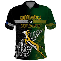 Personalised New Zealand and South Africa Rugby Polo Shirt 2023 World Cup Final All Black Springboks Together - Shopicos