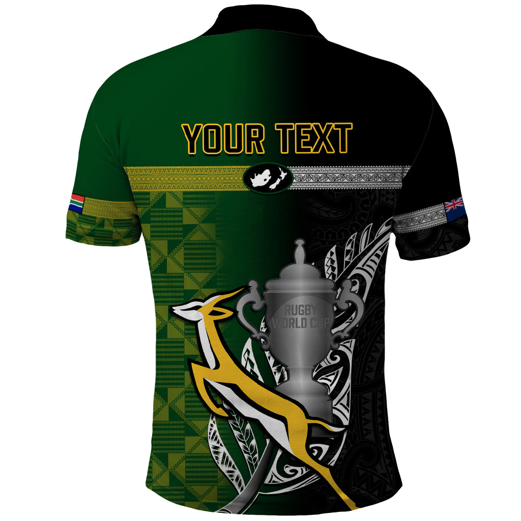 Personalised New Zealand and South Africa Rugby Polo Shirt 2023 World Cup Final All Black Springboks Together - Shopicos
