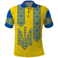 Ukraine Polo Shirt Gold Trident Belarus Folk Pattern - Shopicos