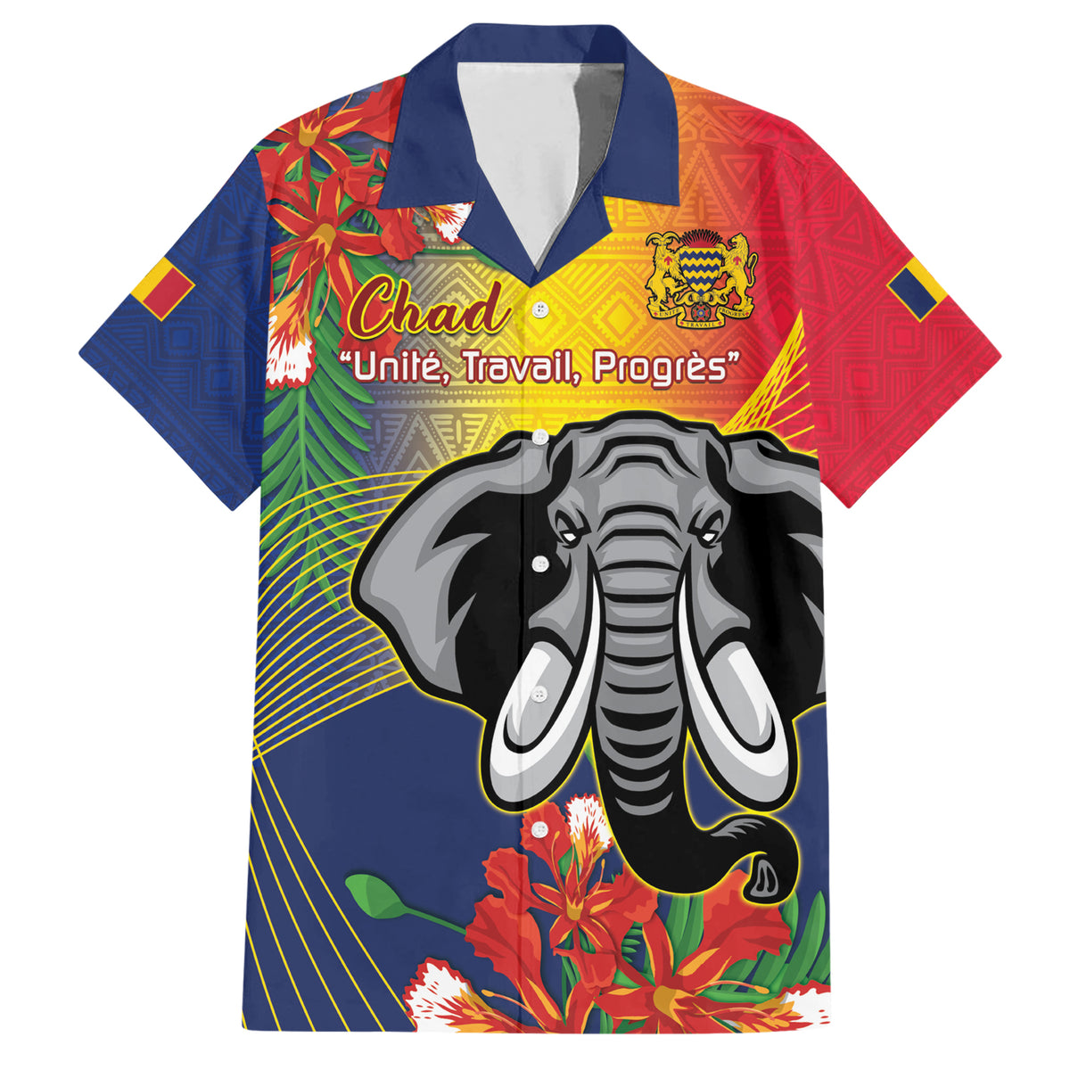 Chad Independence Day Hawaiian Shirt Happy 64 Years Of Independence - Shopicos