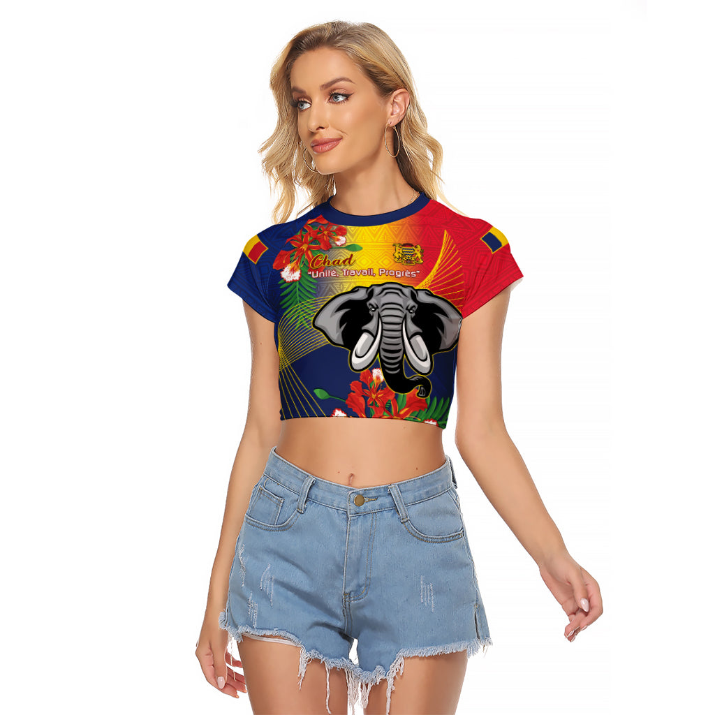 Chad Independence Day Raglan Cropped T Shirt Happy 64 Years Of Independence - Shopicos
