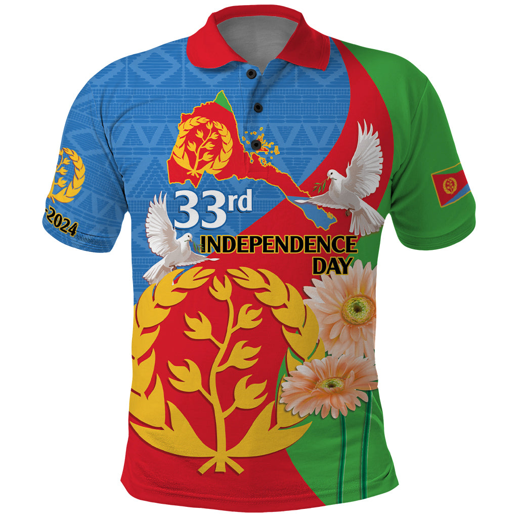 Eritrea Independence Day Polo Shirt Eritrean Olive Branches 33rd Anniversary - Shopicos