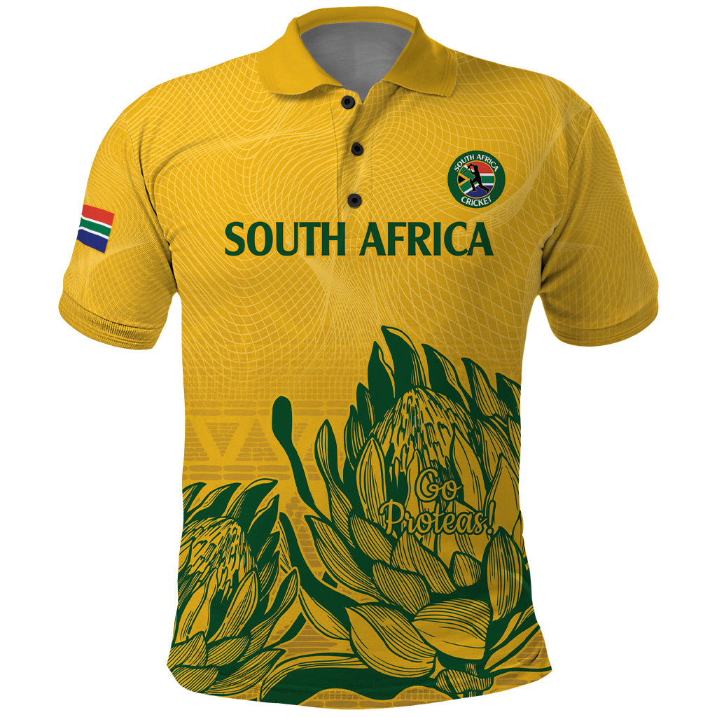 Custom South Africa Cricket Polo Shirt 2024 African Pattern Go Proteas - Shopicos