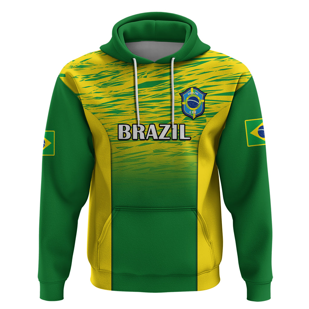 Custom Brazil Football Hoodie 2023 World Cup Go Selecao Gradient Style - Shopicos