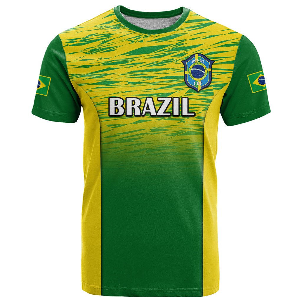 Custom Brazil Football T Shirt 2023 World Cup Go Selecao Gradient Style - Shopicos