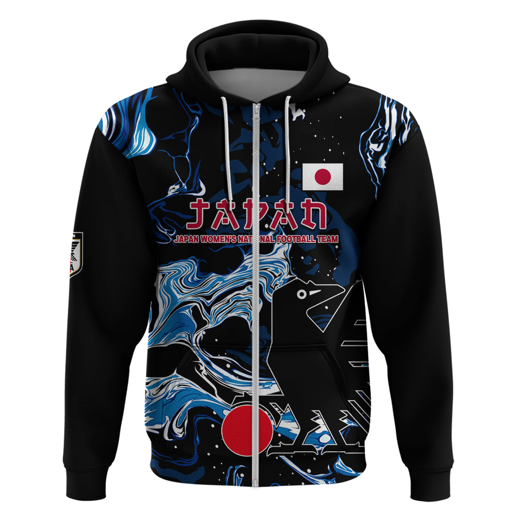 Custom Japan Football Zip Hoodie 2024 Nadeshiko Go Champions - Shopicos