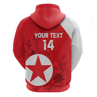 Custom North Korea Football Zip Hoodie 2024 Go Eastern Azaleas Magnolia Flowers - Shopicos