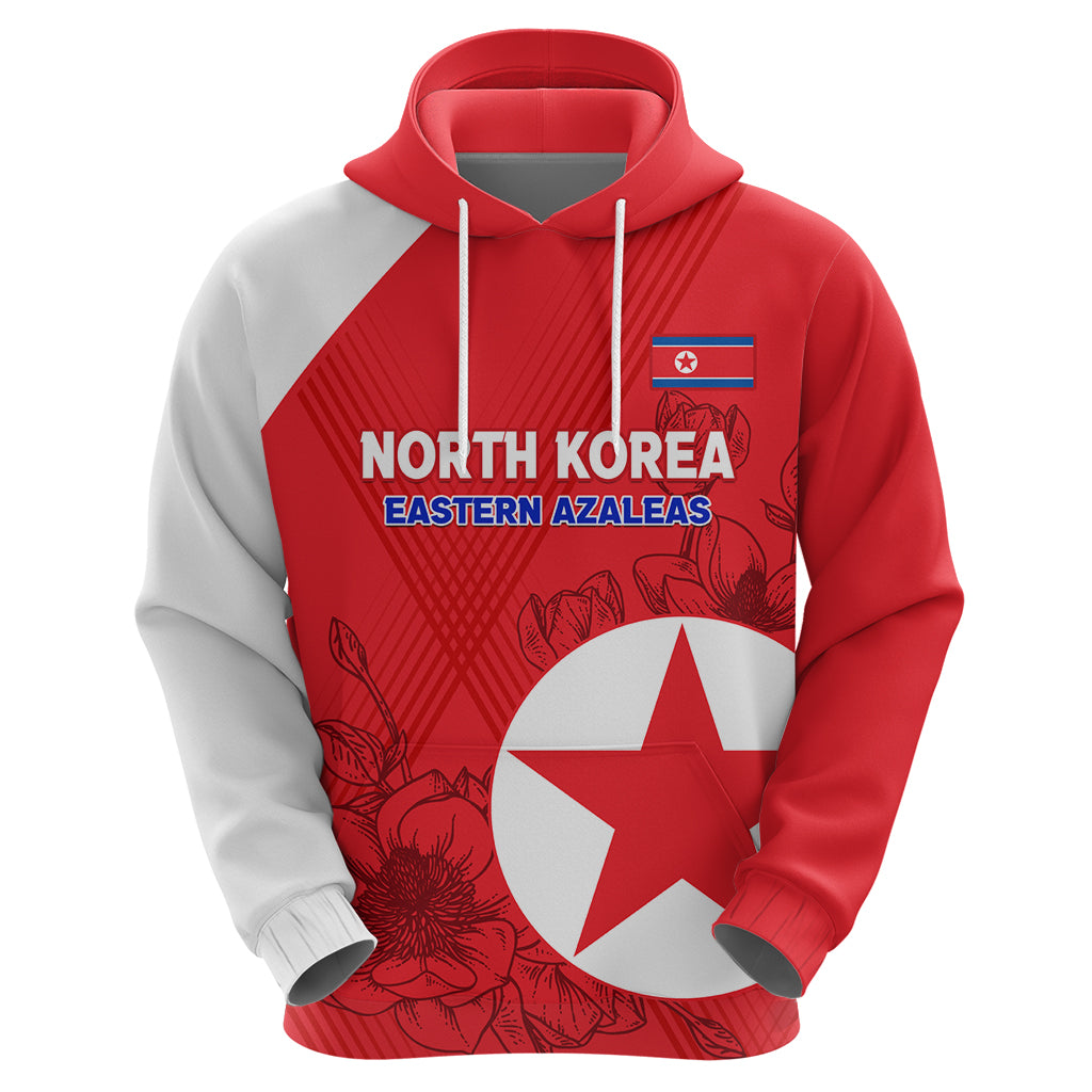 Custom North Korea Football Zip Hoodie 2024 Go Eastern Azaleas Magnolia Flowers - Shopicos