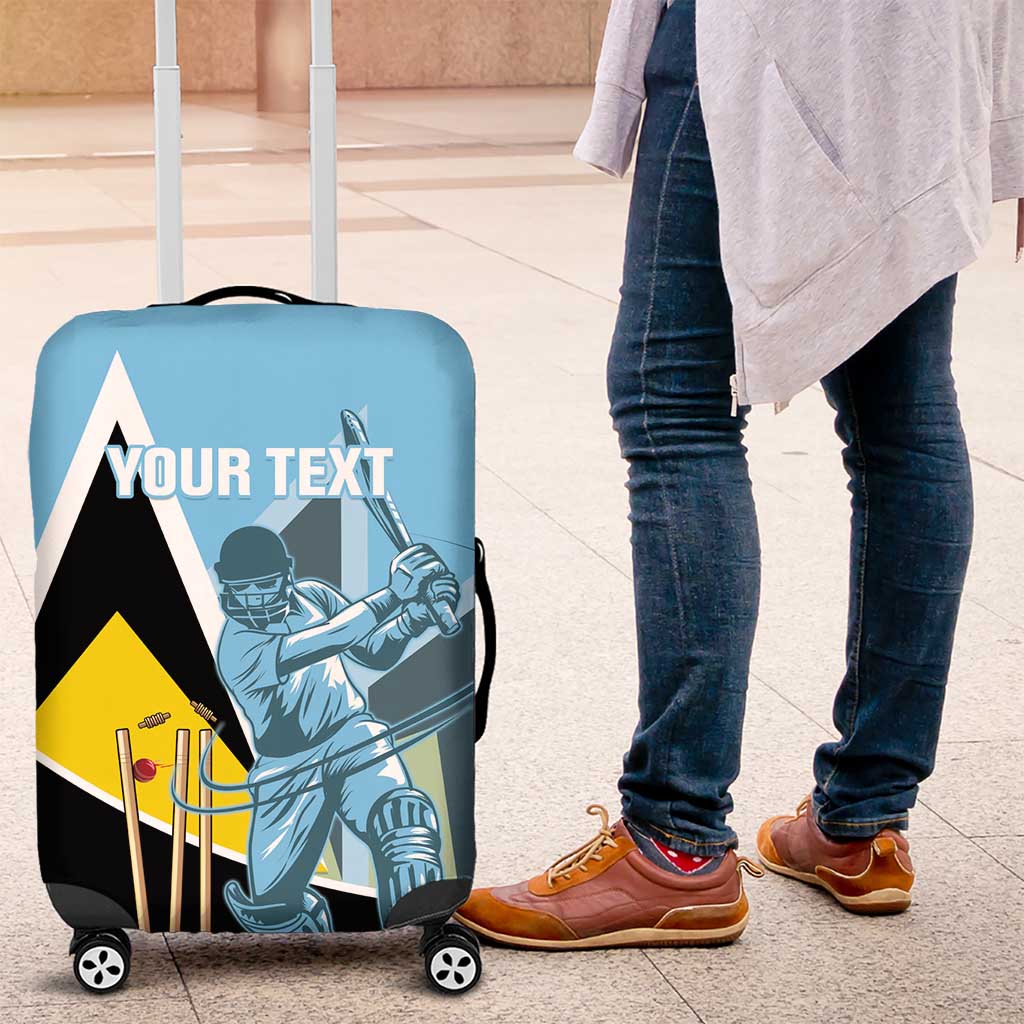 Custom Saint Lucia Cricket Luggage Cover Go Champions - National Color - Shopicos