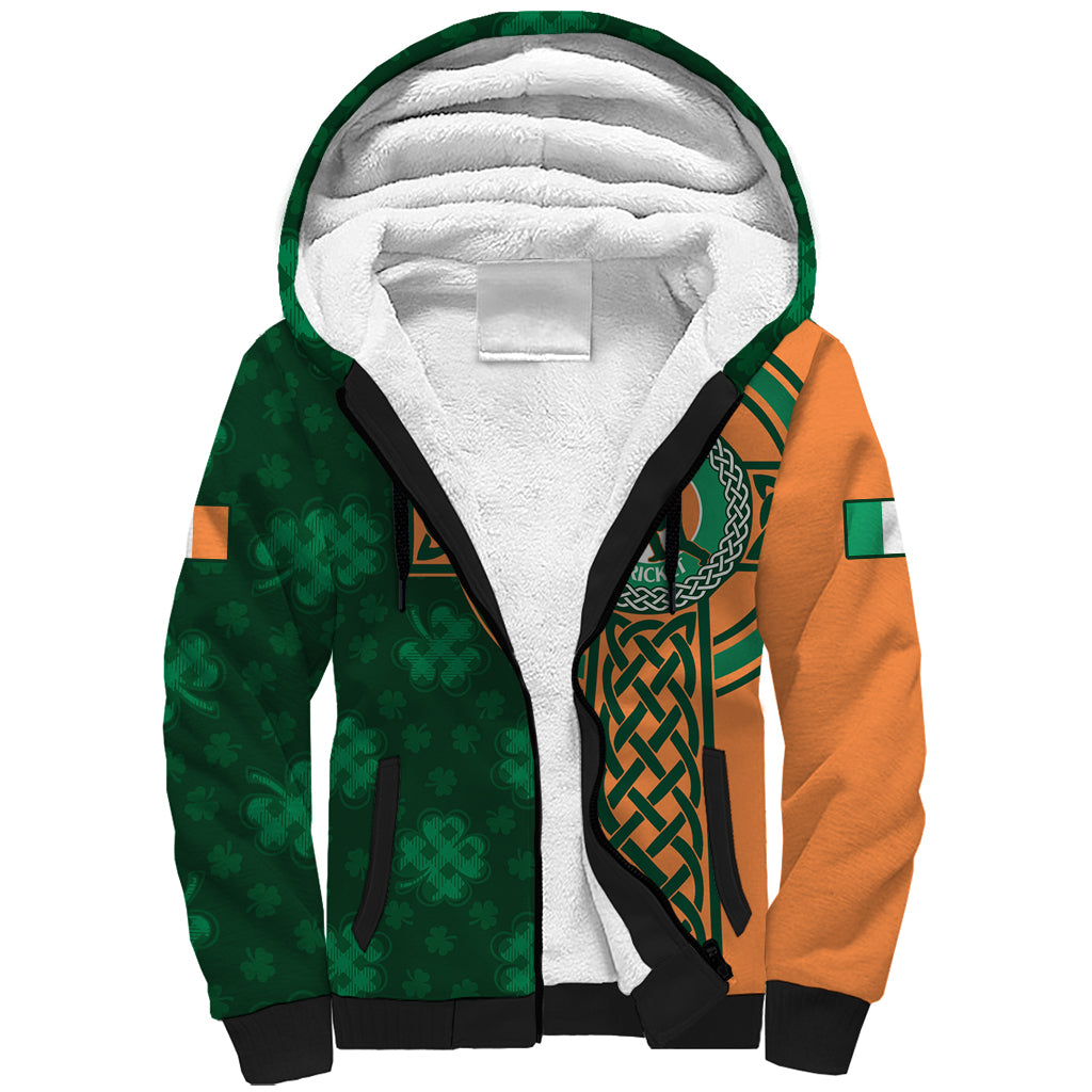 Custom Ireland Cricket Sherpa Hoodie 2024 Celtic Shamrock Go Champions - Shopicos