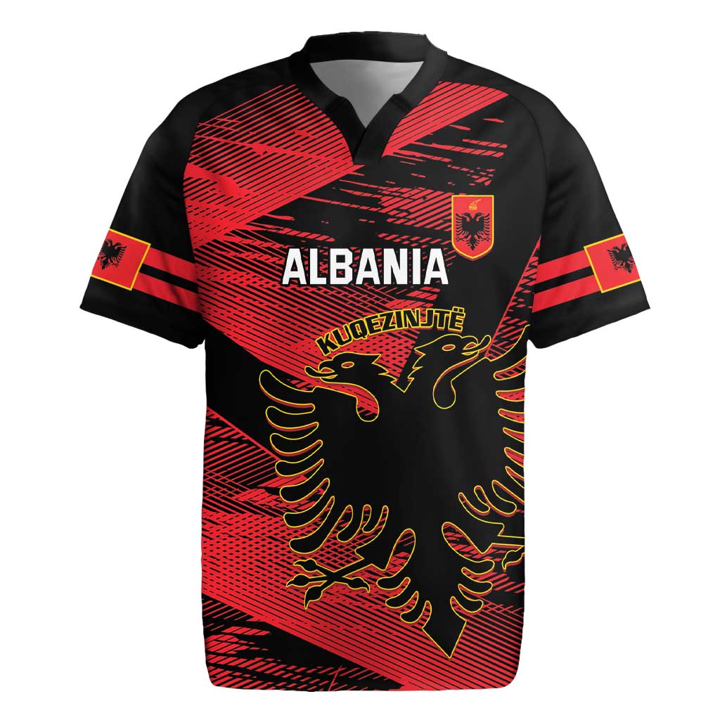 Custom Albania Football Rugby Jersey Go Kuqezinjte - Grunge Style - Shopicos