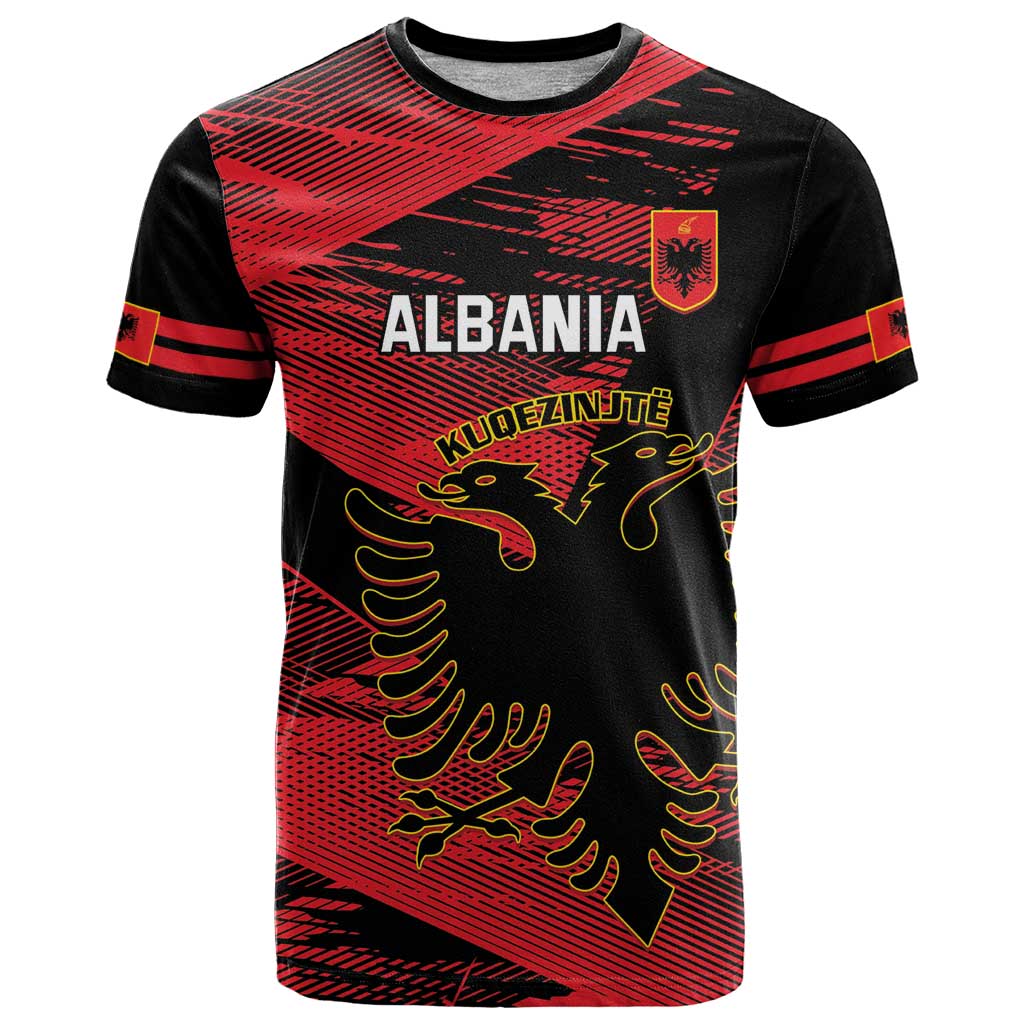 Custom Albania Football T Shirt Go Kuqezinjte - Grunge Style - Shopicos
