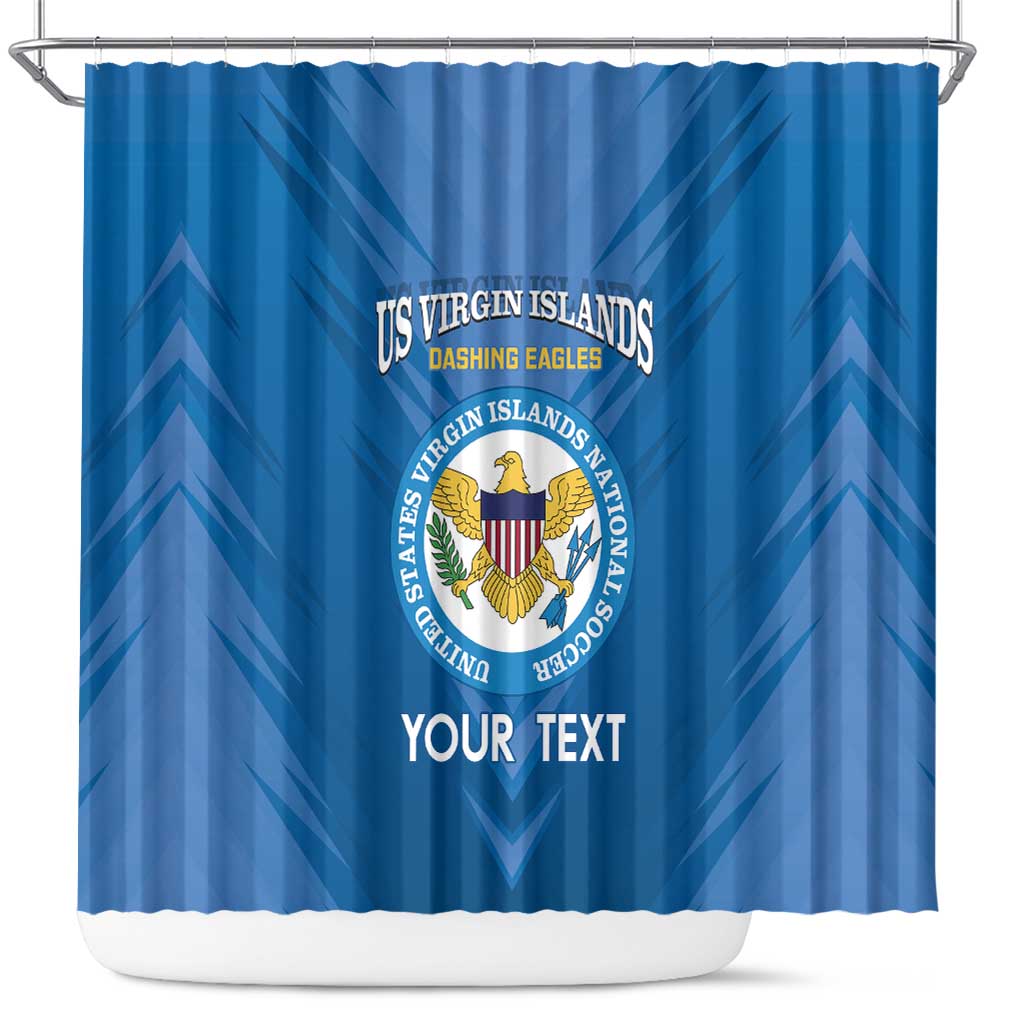 Custom US Virgin Islands Soccer Shower Curtain Go Dashing Eagles Sporty Style - Shopicos