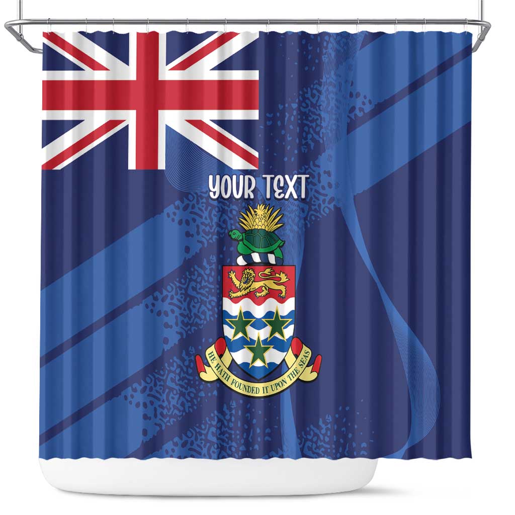 Personalised Cayman Islands Shower Curtain Coat Of Arms Grunge Style - Shopicos