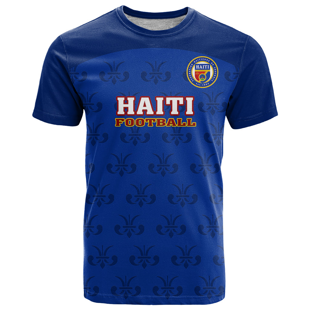 Custom Haiti Football T Shirt Les Grenadieres 2023 World Cup Blue Version - Shopicos