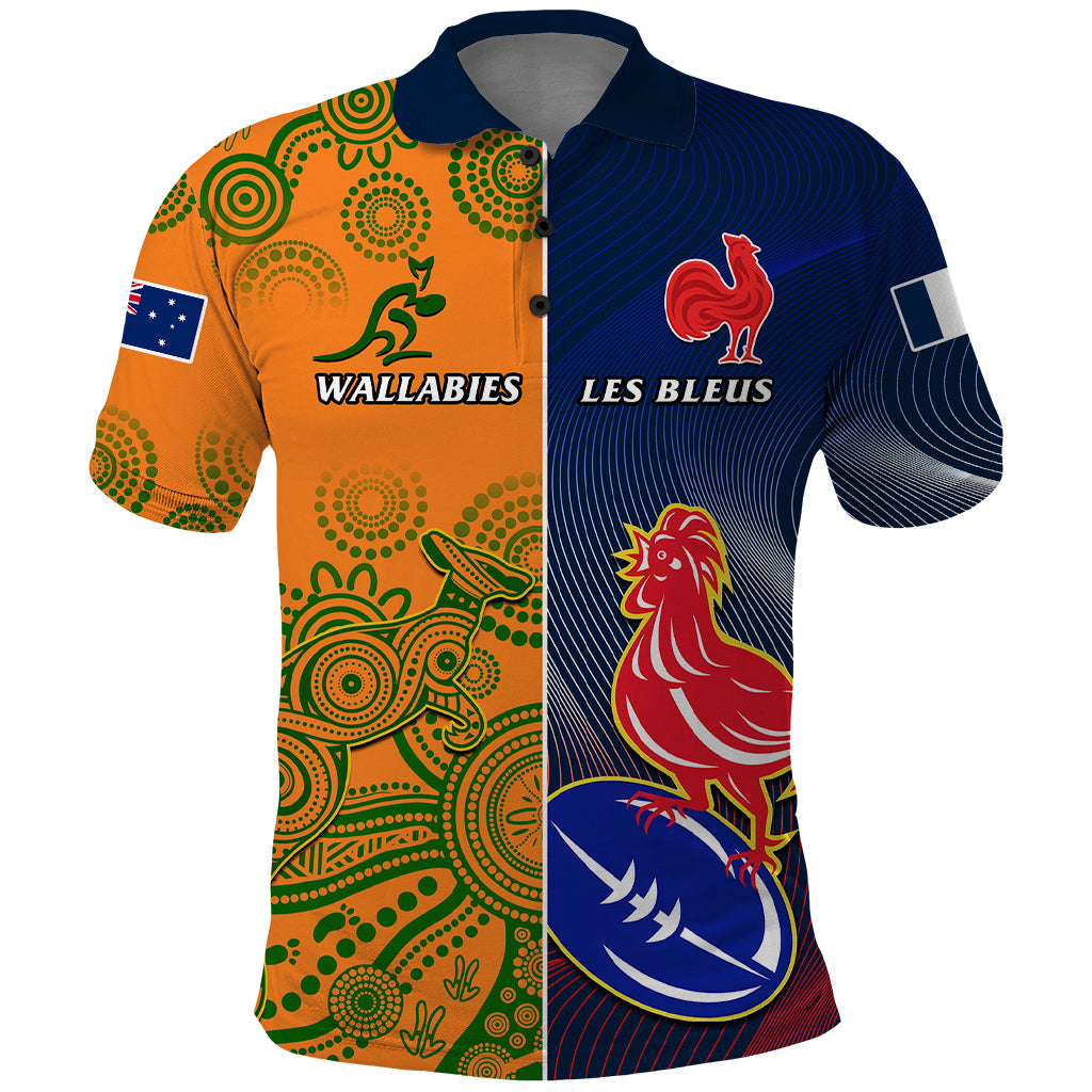 Custom France And Australia Rugby Polo Shirt 2023 World Cup Le Bleus Wallabies Together - Shopicos