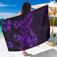 Purple Polynesia Shark Tattoo Sarong With Polynesian Plumeria - Shopicos