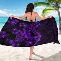 Purple Polynesia Shark Tattoo Sarong With Polynesian Plumeria - Shopicos