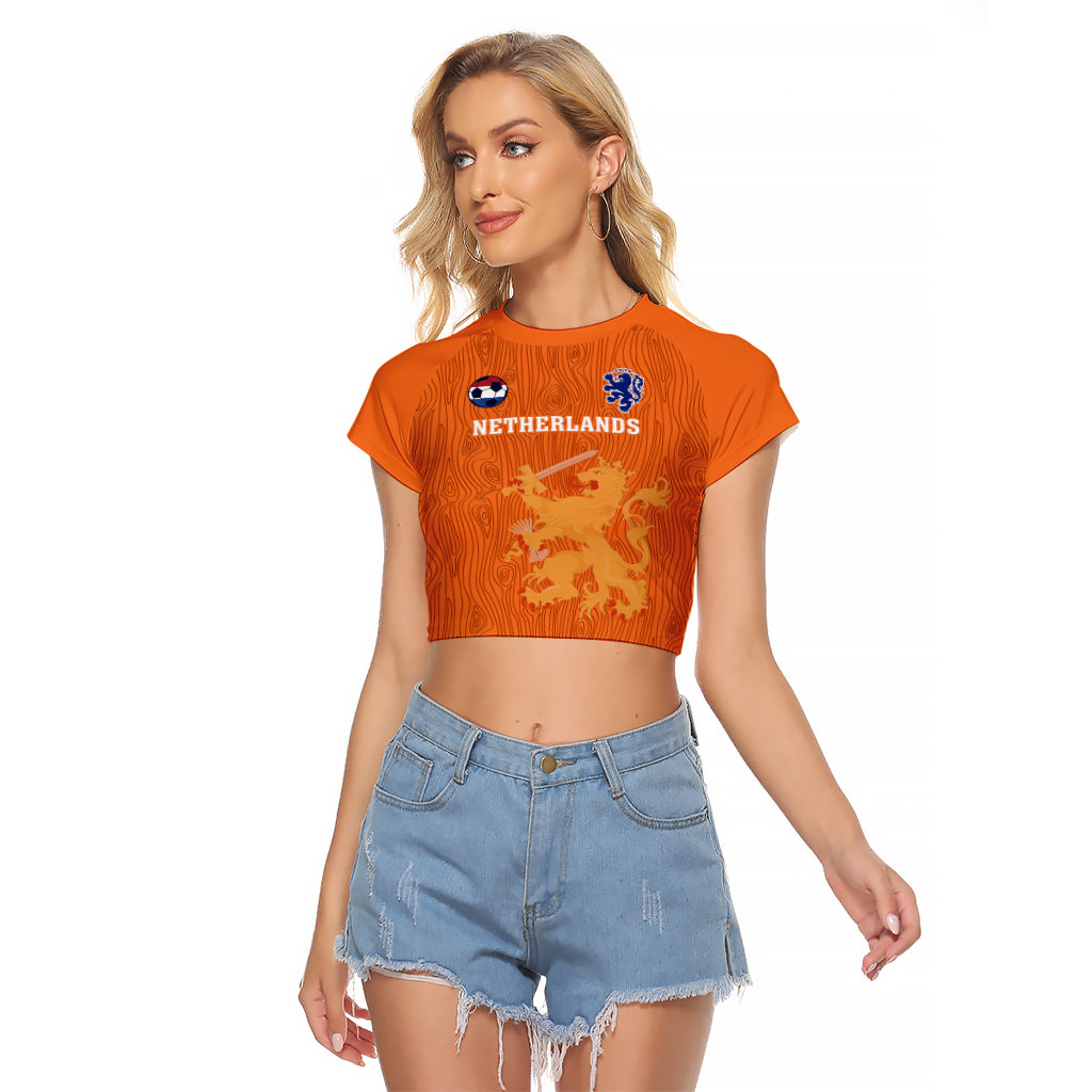 Netherlands Football Raglan Cropped T Shirt Go Oranje 2023 World Cup - Shopicos