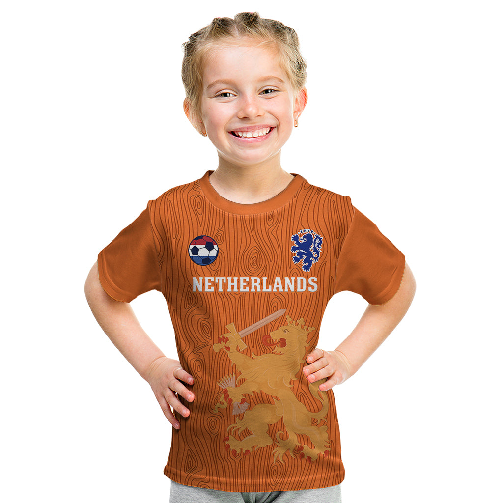 Custom Netherlands Football Kid T Shirt Go Oranje 2023 World Cup - Shopicos