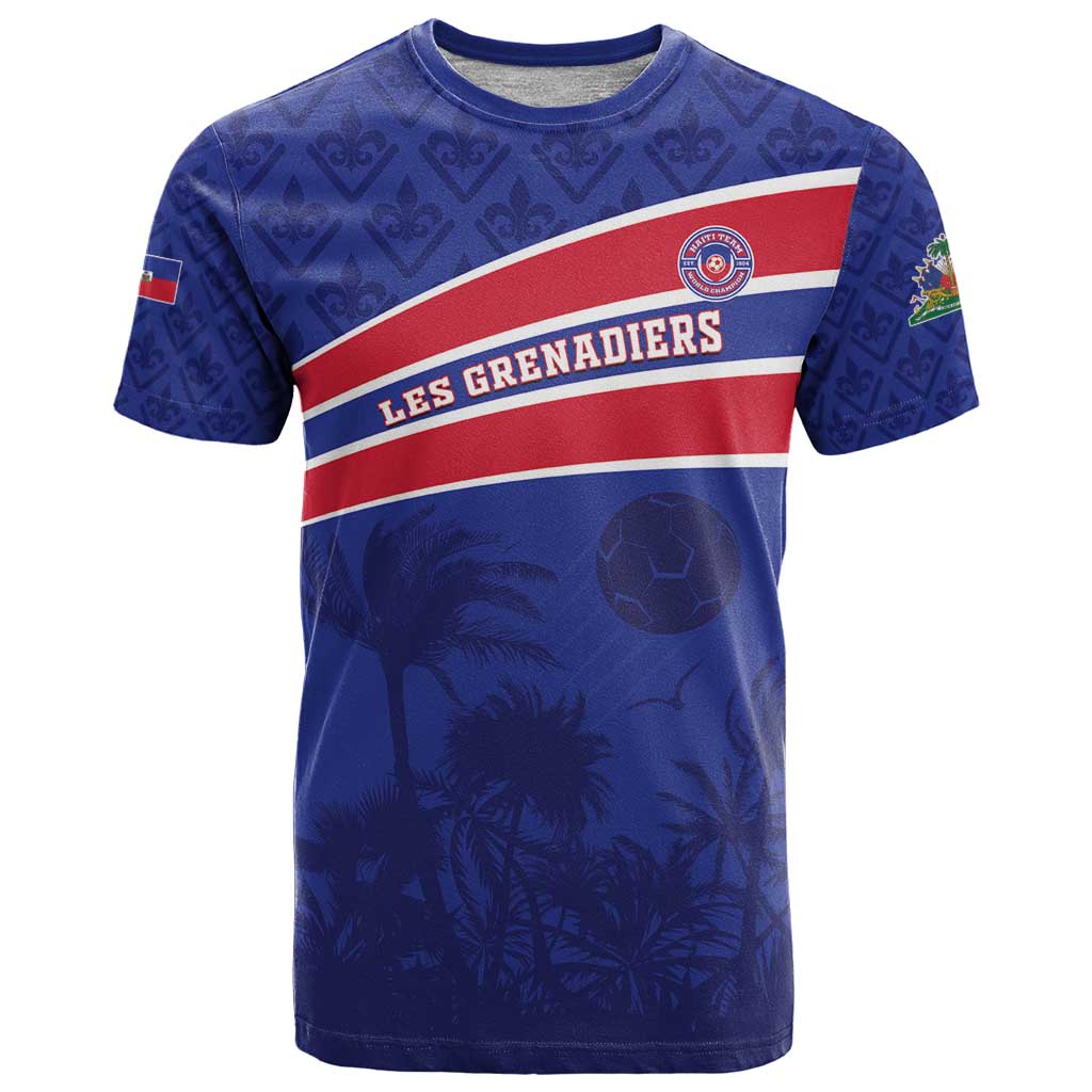 Custom Haiti Football T Shirt Les Grenadiers - Royal Palm - Shopicos
