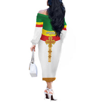 Ethiopia Meskel Off The Shoulder Long Sleeve Dress Ethiopian Cross - Shopicos