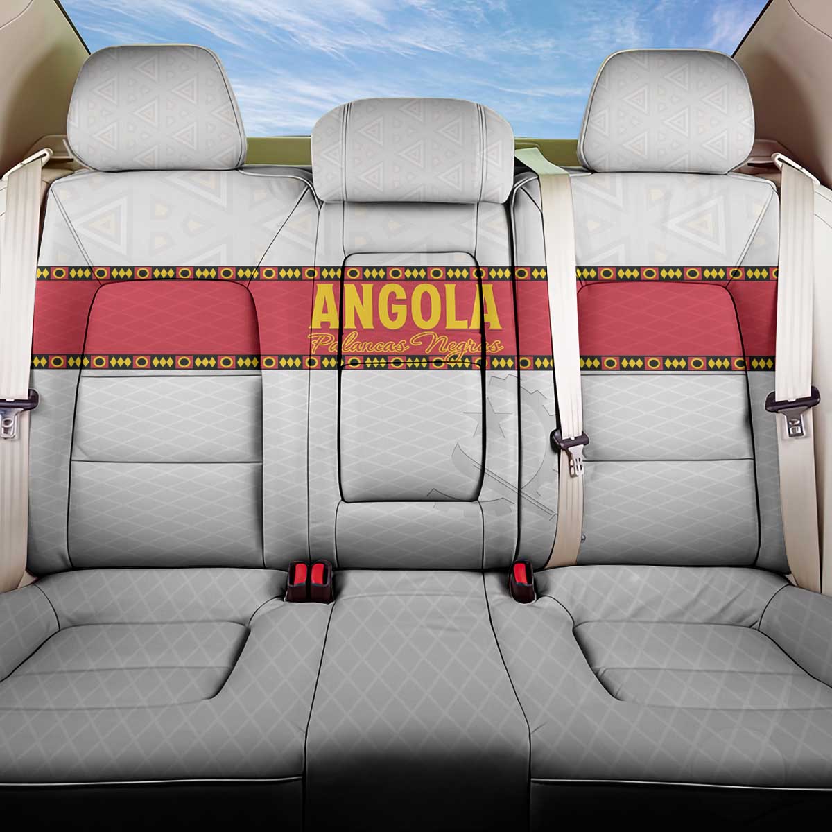Angola Football Back Car Seat Cover Avante Palancas Negras - White - Shopicos