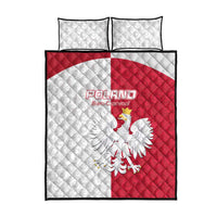 Poland Football Quilt Bed Set White-Reds Floral Polish Pattern - Shopicos
