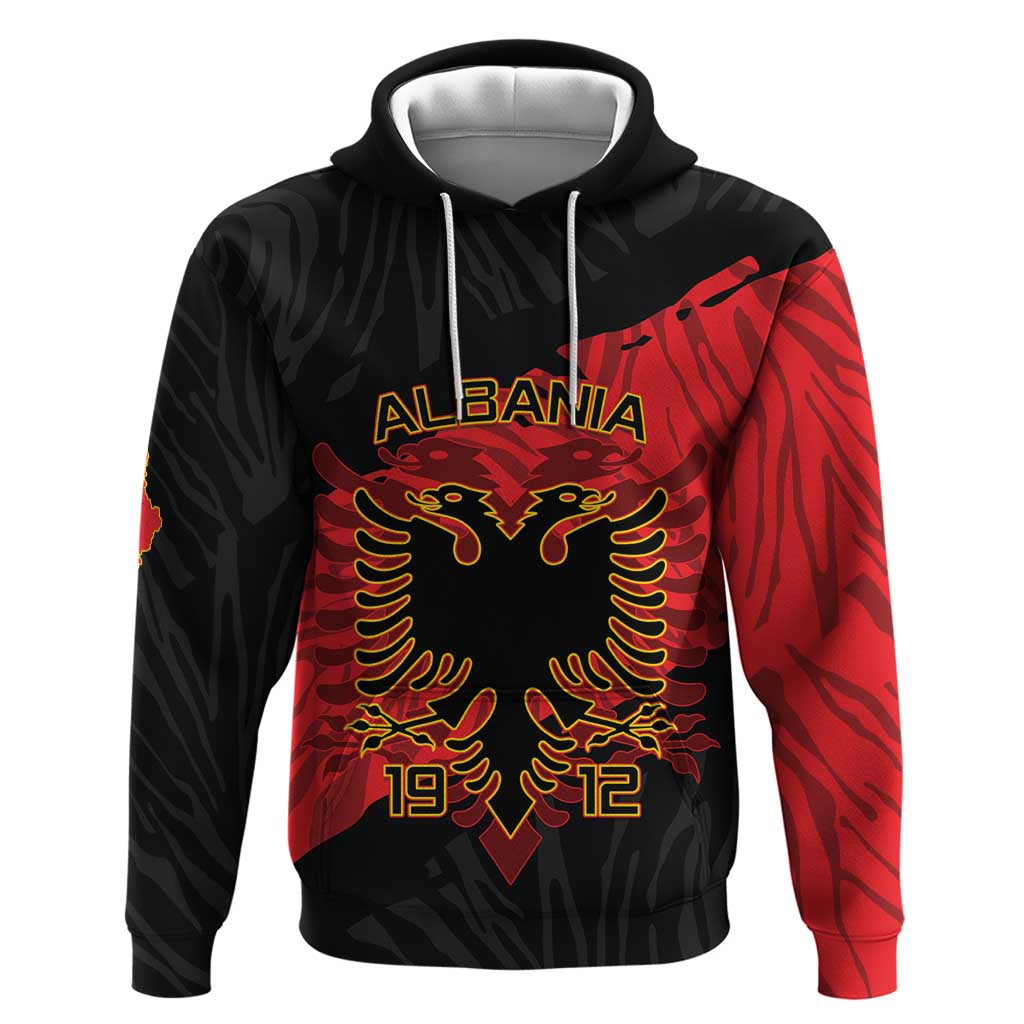 Albania Independence Day Hoodie Albanian Eagle - Grunge Style - Shopicos