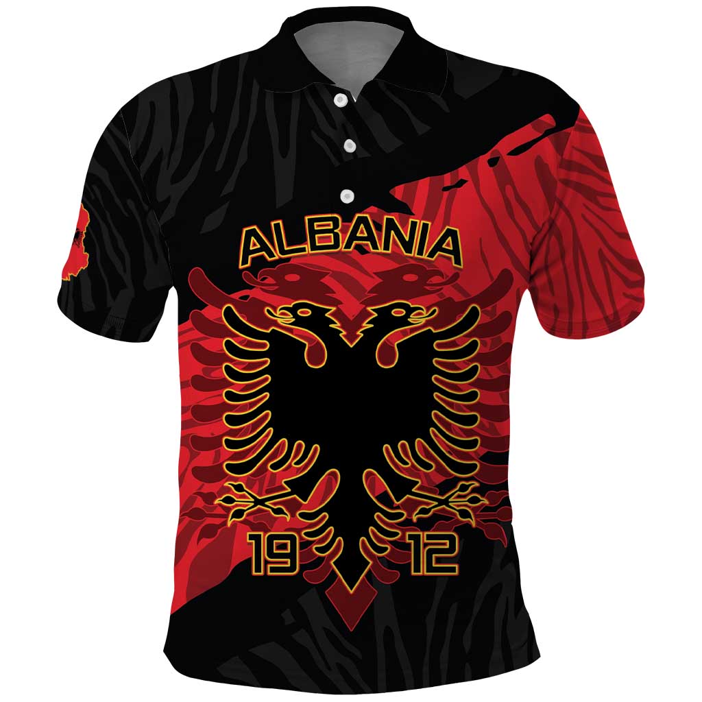 Albania Independence Day Polo Shirt Albanian Eagle - Grunge Style - Shopicos