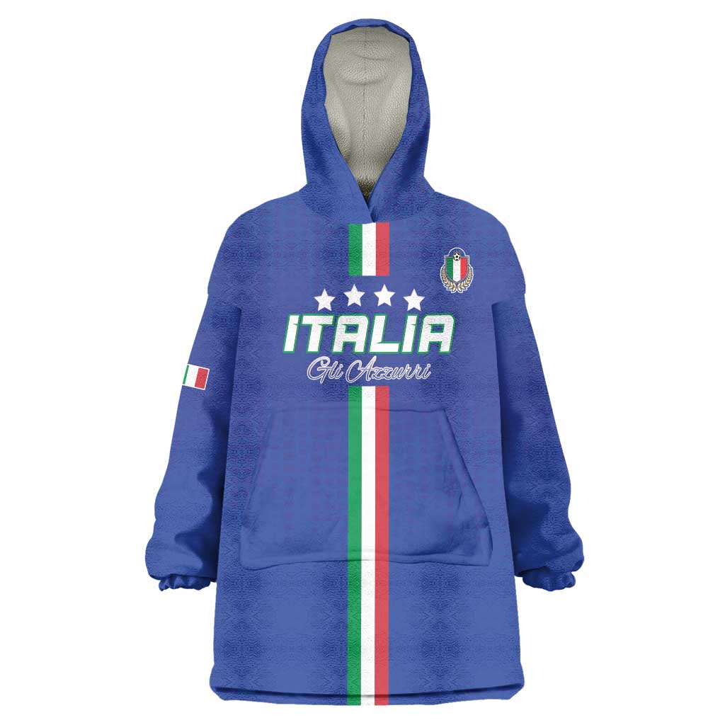 Custom Italy Football Wearable Blanket Hoodie Come On Gli Azzurri - Shopicos