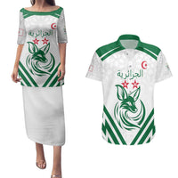 Custom Algeria Football Couples Matching Puletasi and Hawaiian Shirt Go Fennecs Go - Shopicos