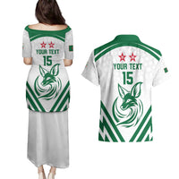 Custom Algeria Football Couples Matching Puletasi and Hawaiian Shirt Go Fennecs Go - Shopicos
